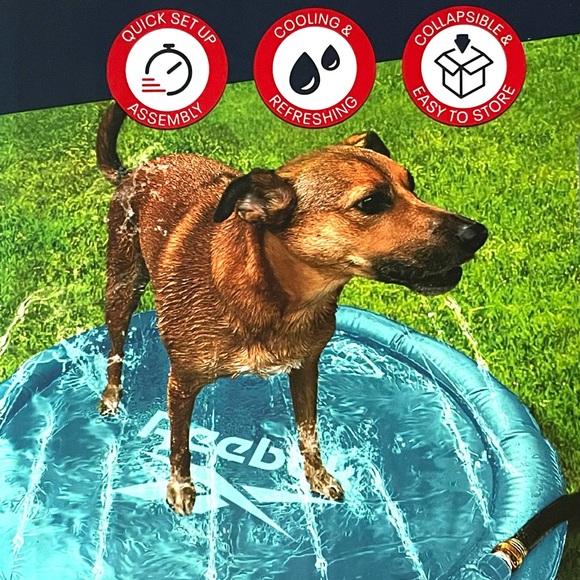 REEBOK Pet Sprinkler Mat For Dogs Cooling SIZE 39" For SMALL MEDIUM Breeds NEW - Picture 7 of 7